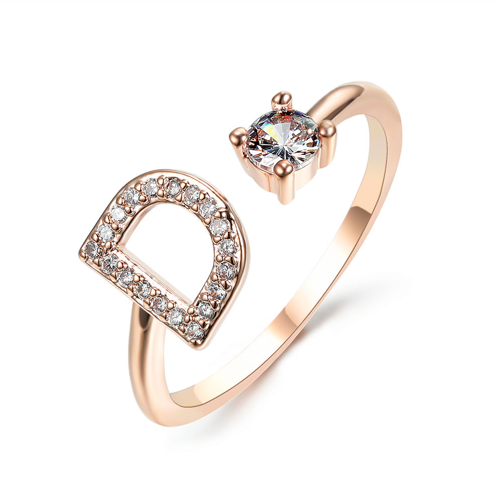 New Design Adjustable 26 Initial Letter Ring Fashion Jewelry For Women Simple Elegant Jewelry New Design Adjustable 26 Initial Letter Ring Fashion Jewelry For Women Simple Elegant Jewelry